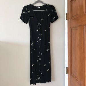 Black button up dress